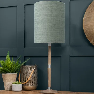 Dunelm Solensis Table Lamp with Textured Shade Textured Anna Frost Grey