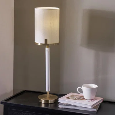 Dunelm Midland Marble Effect Table Lamp Silver