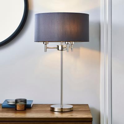 Dunelm 5A Edmonton 3 Light Chrome Table Lamp Grey