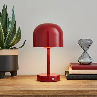 Dunelm Keko Rechargeable Touch Table Lamp Metallic Grey