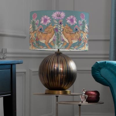 Dunelm Belina Table Lamp with Baghdev Shade Baghdev Navy Blue