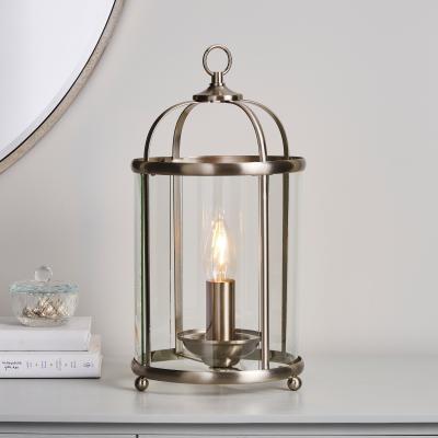 Dunelm Hurricane Satin Nickel Table Lamp Chrome