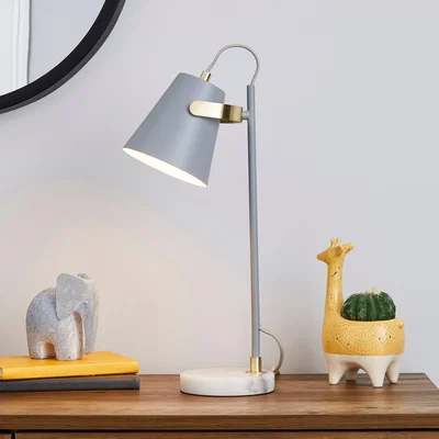 Dunelm Karter Marble Base Table Lamp Grey