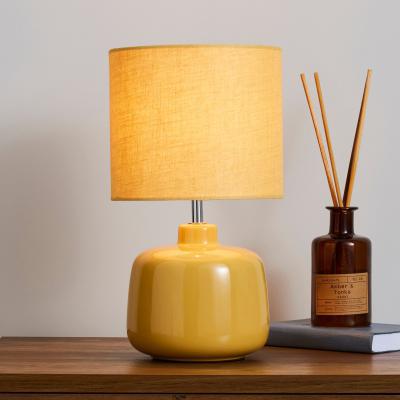 Dunelm Oslo Ceramic Ochre Table Lamp Ochre