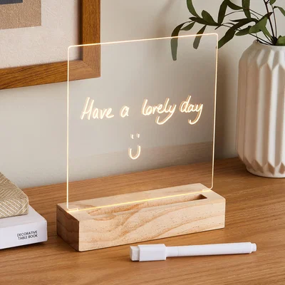 Dunelm Write on Neon Table Lamp Clear