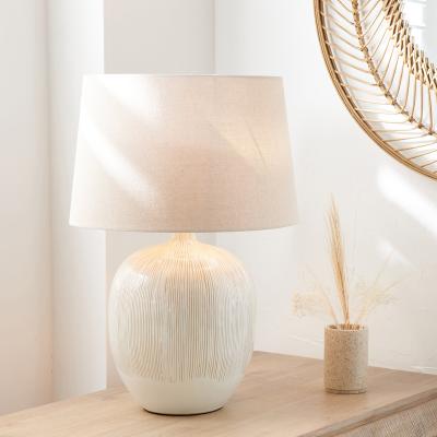 Dunelm Greta Textured Ceramic Table Lamp Natural