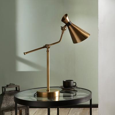 Dunelm Wendell Antique Brass Metal Conical Table Lamp Antique Brass