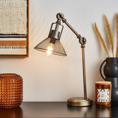Dunelm Nicholas Industrial Table Lamp Pewter