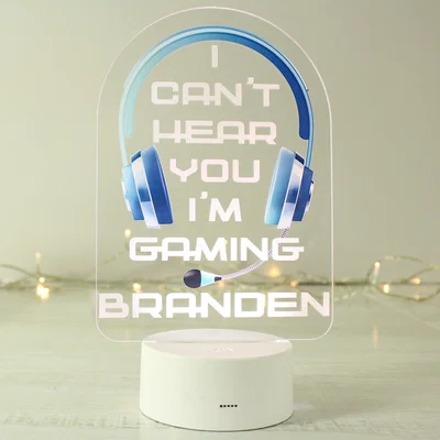 Dunelm Personalised Blue Gaming Colour Changing Night LED Light White