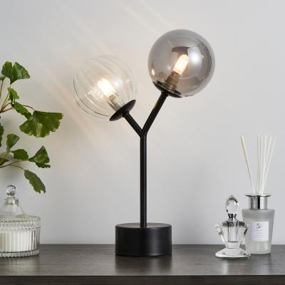 Dunelm Nila 2 Light Table Lamp Black