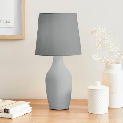 Dunelm Ava Stoneware Table Lamp Silver