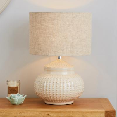 Dunelm Zeeburg Urchin Ceramic Cream Table Lamp Cream