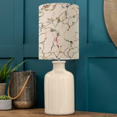 Dunelm Elspeth Table Lamp with Carrara Shade Carrara Meadow Green