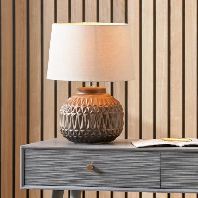 Dunelm Anneli Aztec Texture Ceramic Table Lamp Bronze
