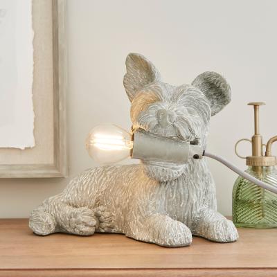 Dunelm Maggie the Schnauzer Table Lamp Grey