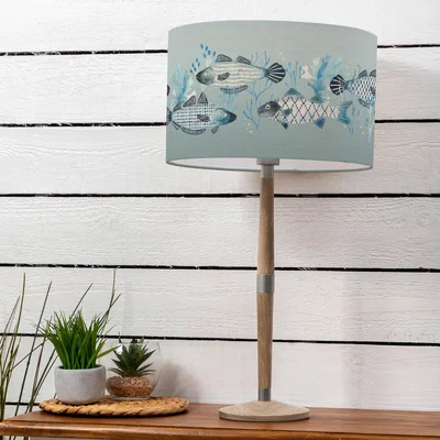 Dunelm Solensis Large Table Lamp with Barbeau Shade Seafoam (Blue)