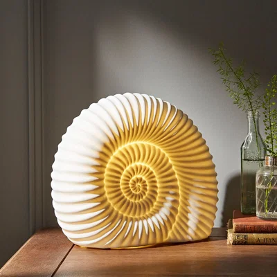 Dunelm Porcelain Ammonite Lamp Off-White