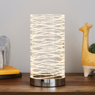 Dunelm Clee Etched Table Lamp Clear