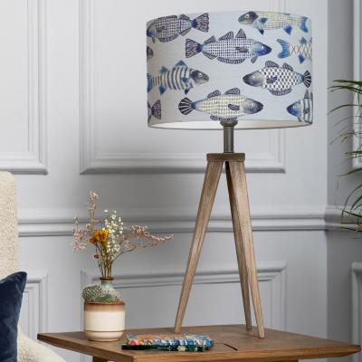 Dunelm Aratus Tripod Table Lamp with Cove Shade Cobalt Blue