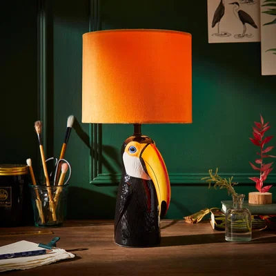 Dunelm Toucan Ceramic Table Lamp Yellow