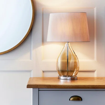 Dunelm Vogue Kew Smoked Table Lamp Gold