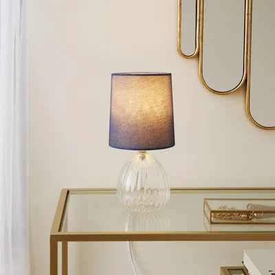 Dunelm Cherie Glass Table Lamp Blue