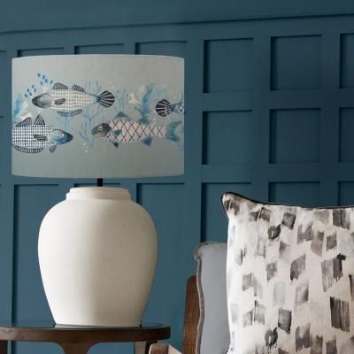 Dunelm Evora Table Lamp with Barbeau Shade Seafoam (Blue)