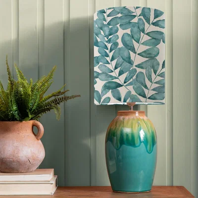 Dunelm Eucalypt Table Lamp with Rowan Shade Rowan Aqua Blue