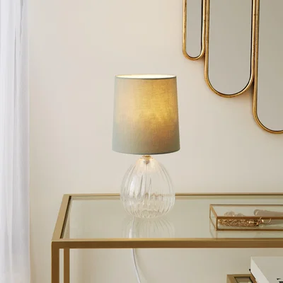 Dunelm Cherie Glass Table Lamp Purple