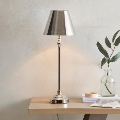 Dunelm Dorma Bedford Table Lamp Polished Nickel Silver and Grey