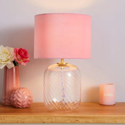 Dunelm Elodie Ribbed Glass Clear Table Lamp Clear