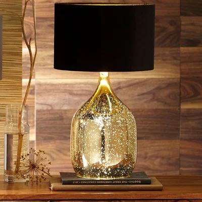 Dunelm Stellar Dual Light Glass Table Lamp Gold