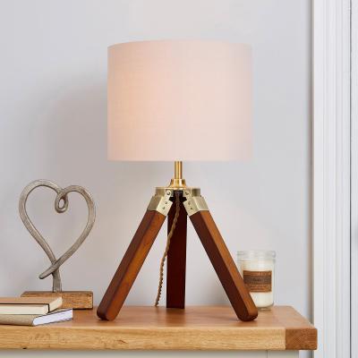 Dunelm Trio Tripod Natural Table Lamp Brown