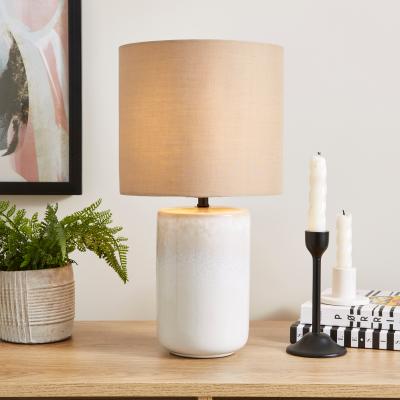 Dunelm Reema Reactive Glaze Table Lamp Natural