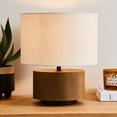 Dunelm Elements Sunds Shaded Table Lamp Pine (Brown)