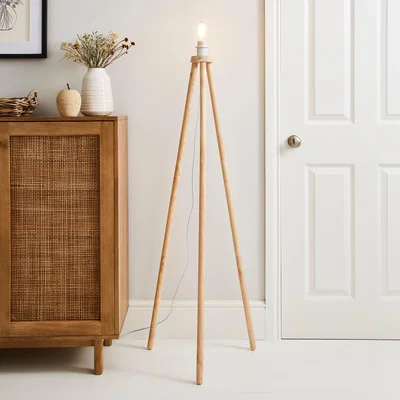 Dunelm Paint Your Own Tripod Floor Lamp Natural