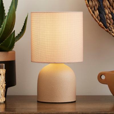 Dunelm Hera Textured Ceramic Table Lamp Pebble