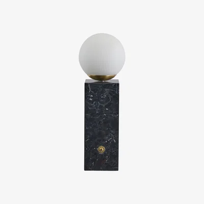 Furniture Village Orb Black Marble Table Lamp - Black