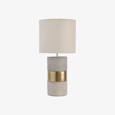 Furniture Village Concrete and Gold Table Lamp