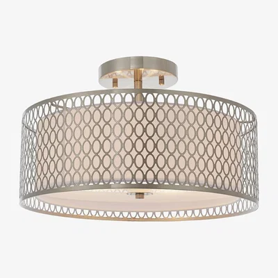 Furniture123 Cordero Nickel 3 Light Flush