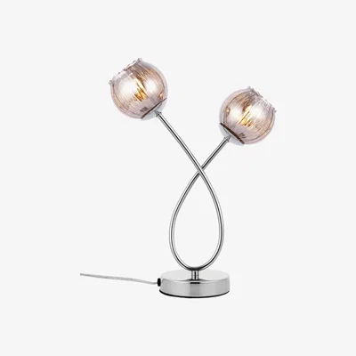 Furniture123 Smoked Glass Touch Table Lamp - Aerith