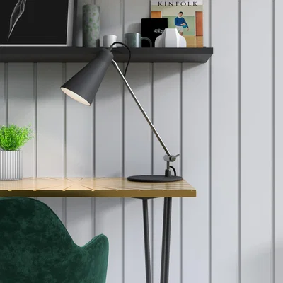 Furniture123 Black & Silver Desk Lamp - Grantley