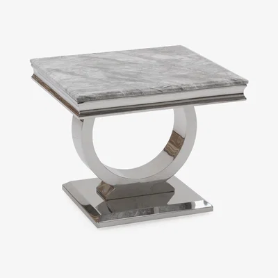 Furniture123 Arianna Marble Lamp Table in Grey - Vida Living