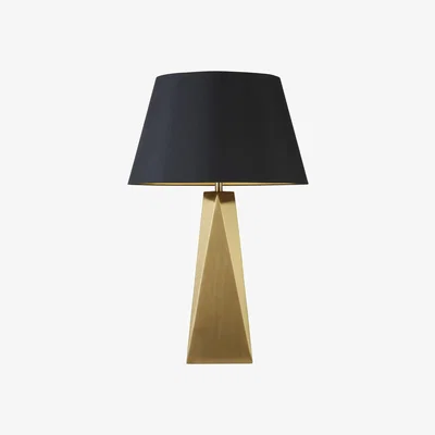 Furniture123 Black & Gold Geometric Table Lamp - Maldon