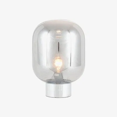 Furniture123 Chrome & Smoked Glass Bulb Table Lamp - Pacific