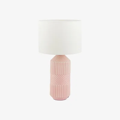 Furniture123 Pink Geo Textured Tall Ceramic Table Lamp - Meribel