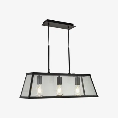 Furniture123 Industrial Black Bar Pendant Light - Voyager