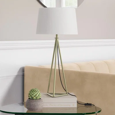 Furniture123 Gold Table Lamp with White Shade - Winslow