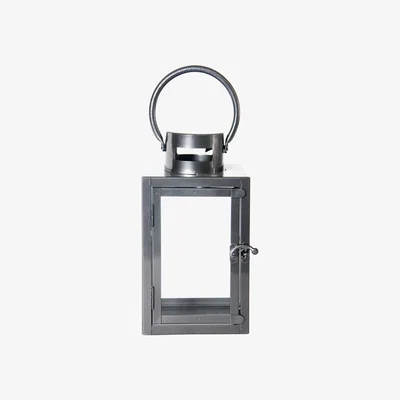 Furniture123 Small Grey Outdoor Metal Lantern - Fallen Fruits