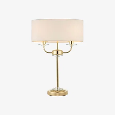 Furniture123 White & Brass Table Lamp - Nixon